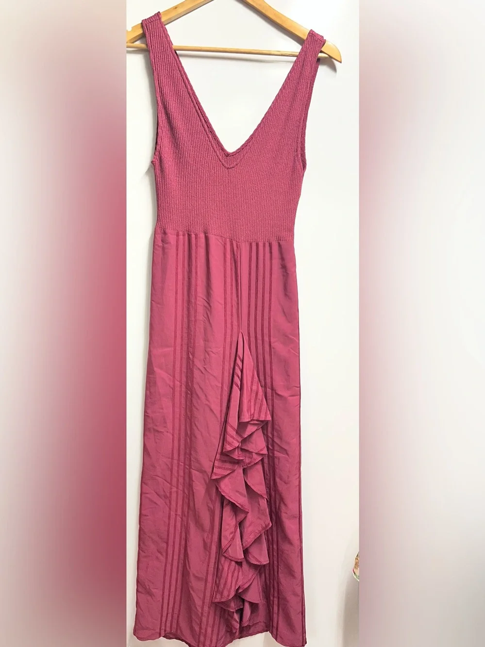 NEW Zara red ruffle maxi sleeveless Dress size medium